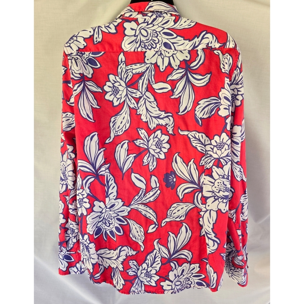 Ruby Rd.▪️Cotton Wrinkle Resistant Floral Button Down Top - Picture 2 of 7